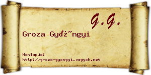 Groza Gyöngyi névjegykártya
