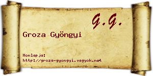 Groza Gyöngyi névjegykártya